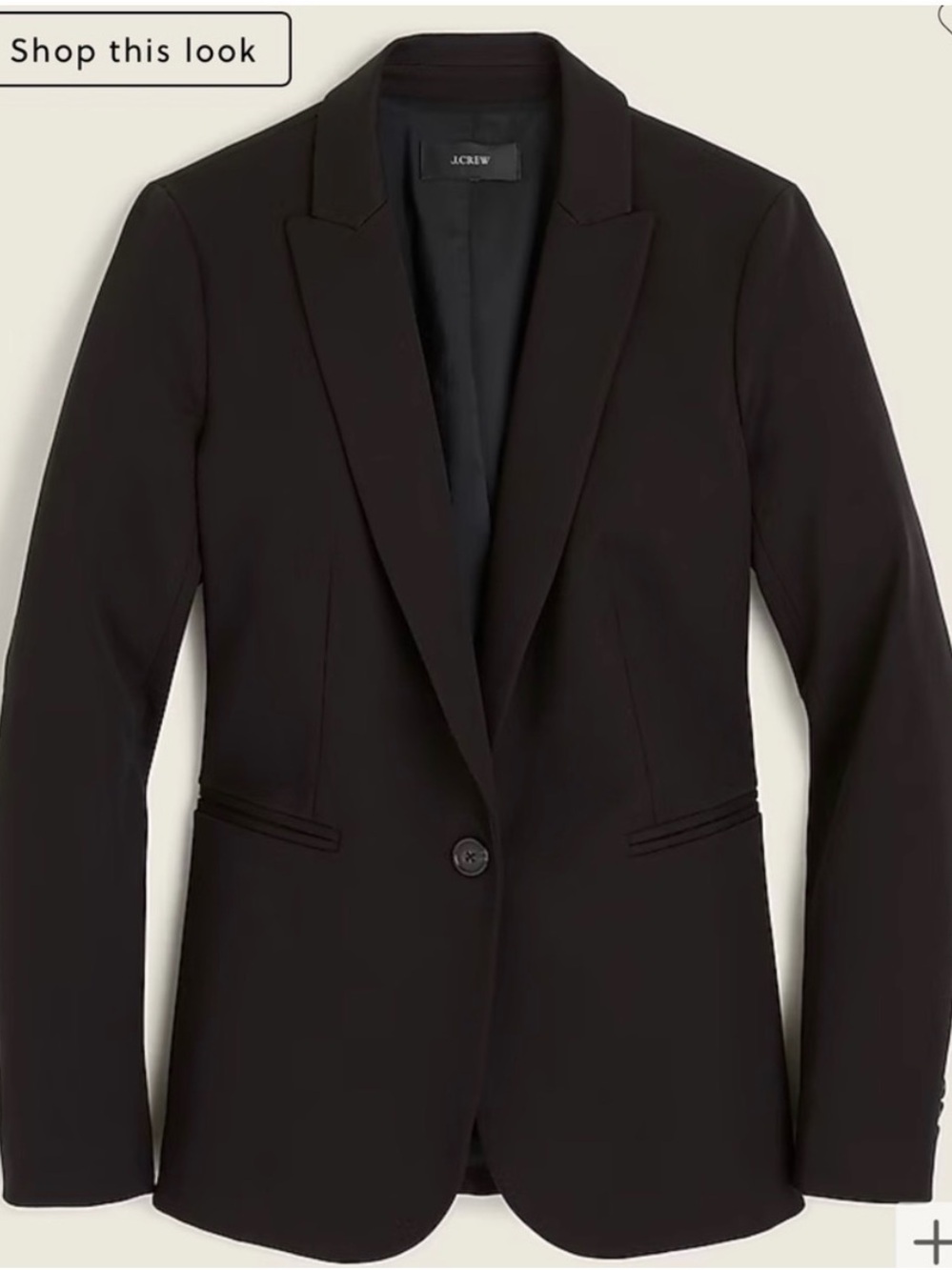 J. Crew Black Bi-Stretch Single-Button Women's Blazer - 2T